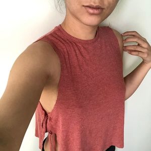 Asos Strappy Side Slit Crop Top Tank